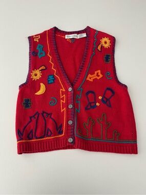 Vintage Western Knit Sweater Vest